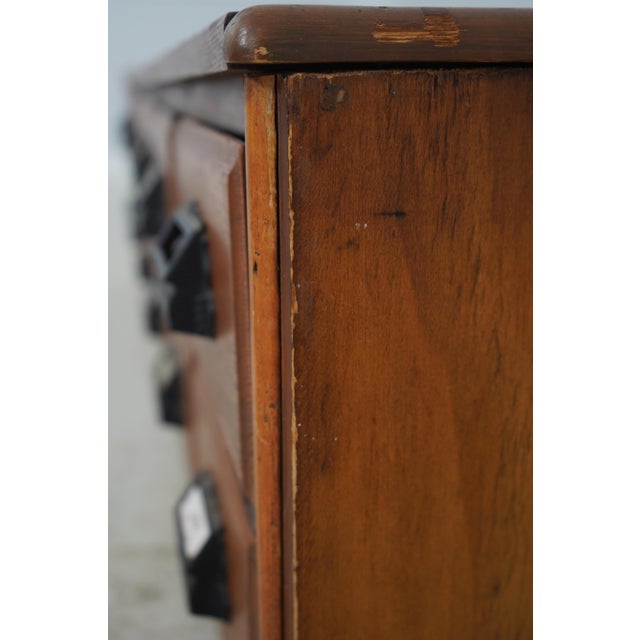 Antique 12 Drawer Oak Apothecary Cabinet For Sale - Image 17 of 18