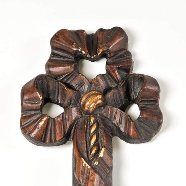 Extra Large Vintage Bow and Tassel Wall Hanging Candle Holder for Pillar Candles For Sale - Image 4 of 12