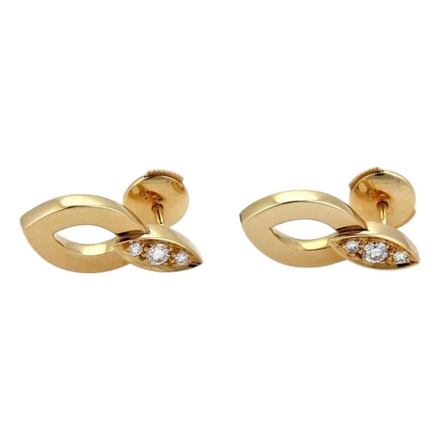 Cartier Diadea Diamond 18k Yellow Gold Earrings For Sale