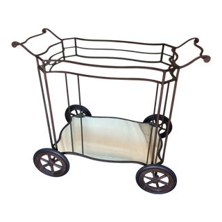 Wrought Iron Bar Car with Mirror For Sale