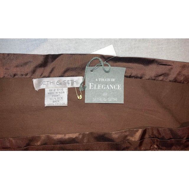 2010s Sethi & Sethi Medallion Scroll Crest Embroidered Silk Satin Throw/ Table Runner For Sale - Image 5 of 11