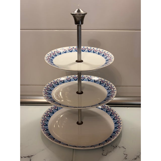 Tiered Serving Stand by Moahsa, 1974 For Sale - Image 4 of 5