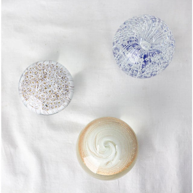 Glass Mid-Century Italian Paperweights in Glass, 1960, Set of 3 For Sale - Image 7 of 8