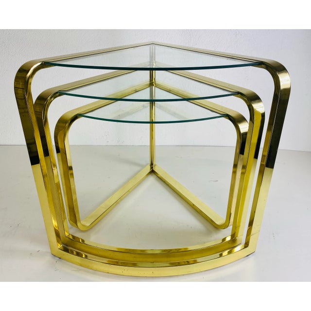 Design Institute of America Brass Modernist Nesting Tables For Sale - Image 12 of 12