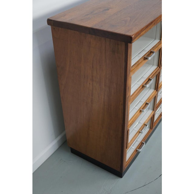 Vintage Dutch Walnut Haberdashery Shop Cabinet, 1950s For Sale - Image 11 of 15