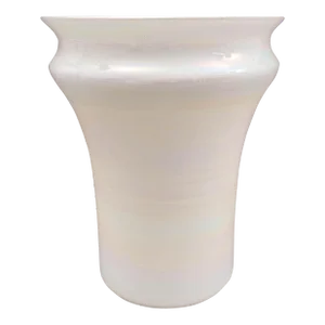 Mid 20th Century Sergio Asti Venini Signed Iridescent Opalescent White Glass Vase