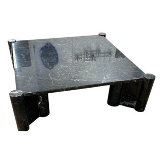 Gae Aulenti for Knoll “Jumbo” Black Marble Coffee Table, Italy 1960s For Sale