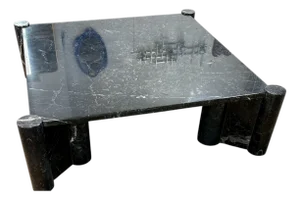 Gae Aulenti for Knoll “Jumbo” Black Marble Coffee Table, Italy 1960s
