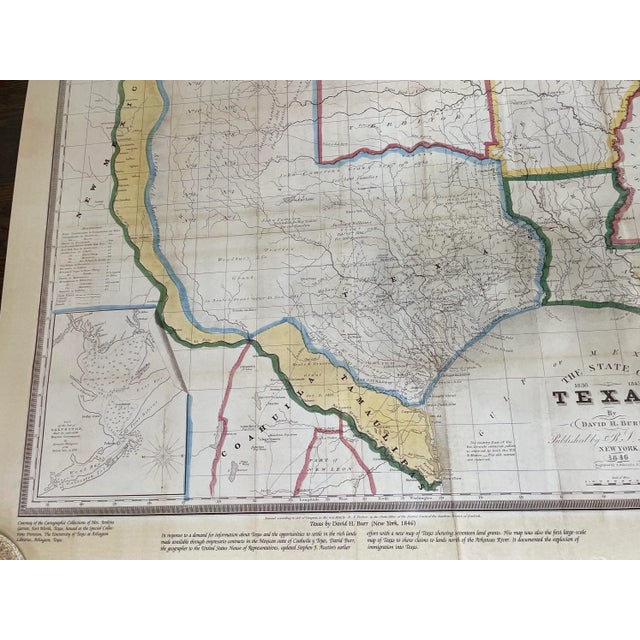 The State of Texas 1846 Map by David H. Burr and Reproduced by Texas