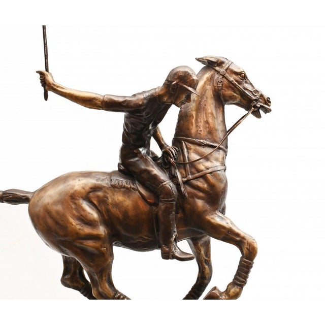 Unknown, Polo Player Horse Jockey Statue, Bronze For Sale - Image 14 of 18