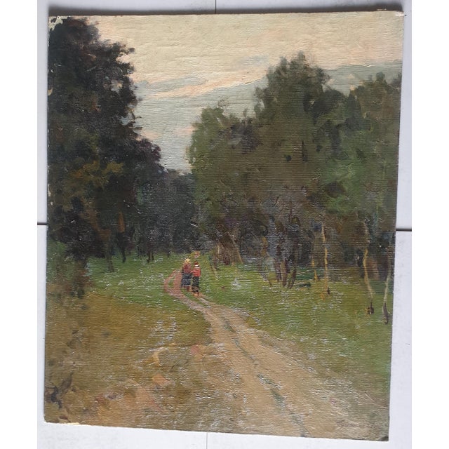 Realism Original Ukrainian Impressionism Painting: Woodland Scenery, 1962 60-50 For Sale - Image 3 of 10