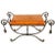 Vintage Gray Steel Bench With Gold Tassels and Leather Seat For Sale - Image 4 of 11