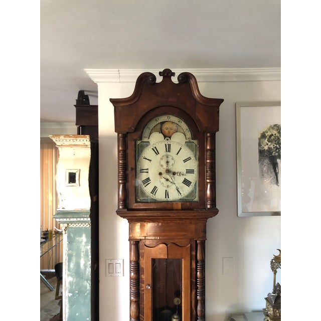 Antique Welsh Grandfather Clock With Moon Phase Dial Chairish