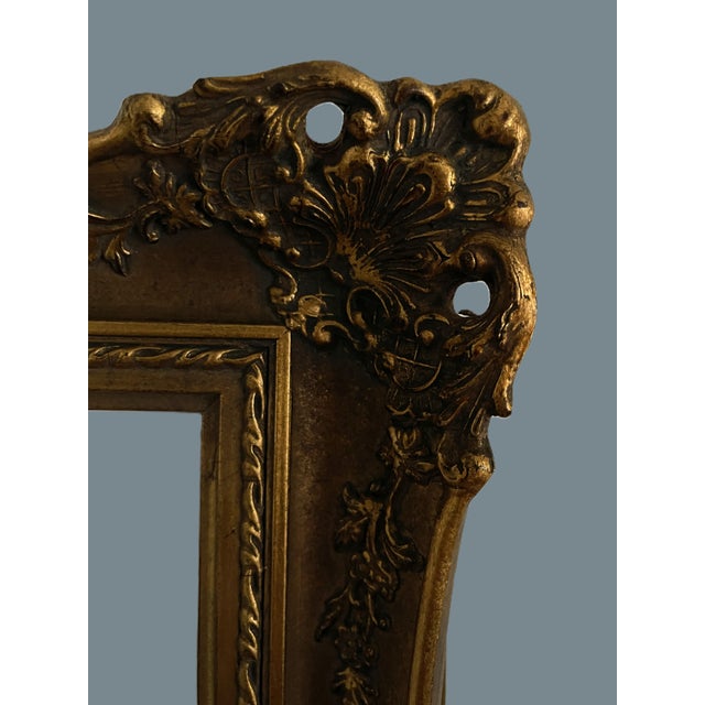 Wood French Giltwood Frame with Ornate Floral Carvings, 1950s For Sale - Image 7 of 10