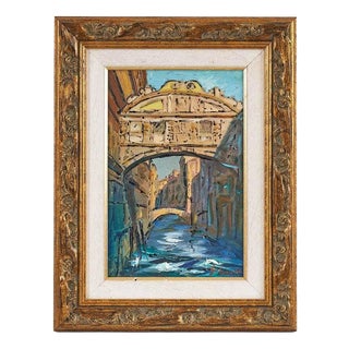 Giovanni Lovetti, Venice, Oil on Panel, Framed For Sale