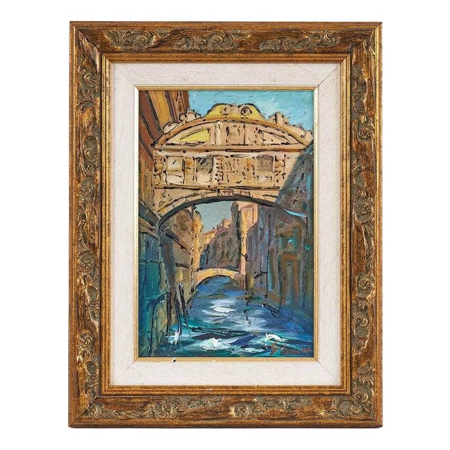 Giovanni Lovetti, Venice, Oil on Panel, Framed For Sale