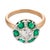 Traditional 1910s Edwardian Diamond Emerald 18k Yellow Gold Cluster Ring, Size 4.5 For Sale - Image 3 of 5