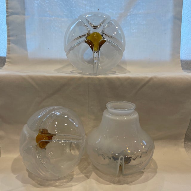 Glass 1960s 3 Hand-Blown Glass Shades for Mazzega by Carl Nason Mid-Century For Sale - Image 7 of 12