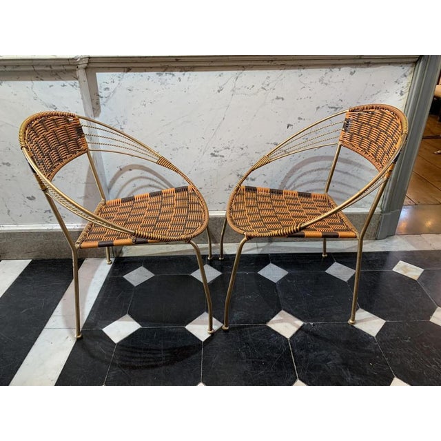 Vintage Italian Garden Patio Scoubidou Armchairs, 1950s, Set of 6 For Sale - Image 17 of 18