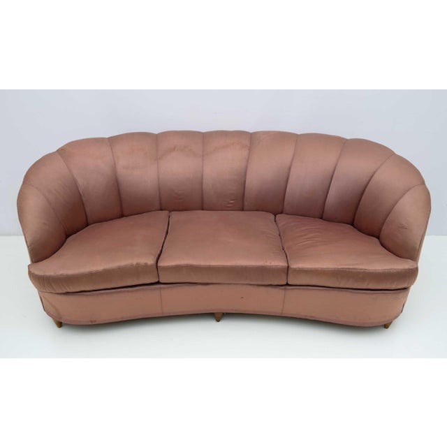 Mid-Century Modern Mid-Century Modern Italian Curved Sofa by Gio Ponti for Casa E Giardino, 1936 For Sale - Image 3 of 10