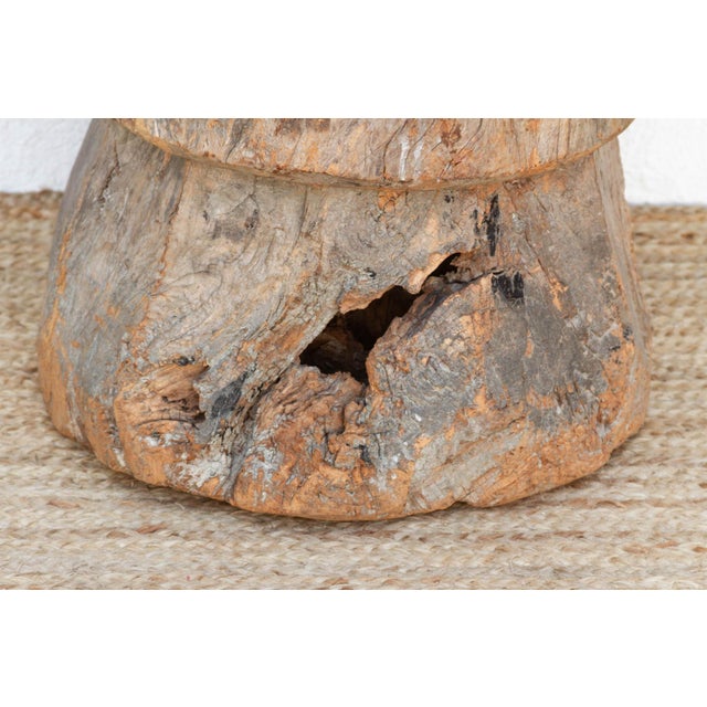 Antique Semi Fossilized Tribal Mortar For Sale - Image 4 of 10