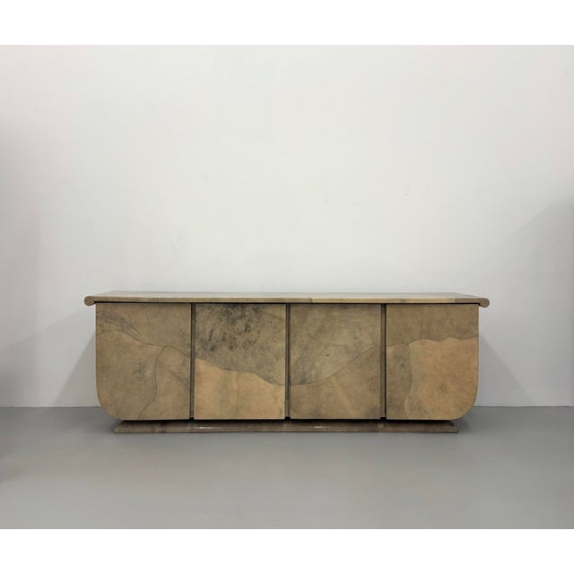 Postmodern Vintage Lacquered Goatskin Sideboard Credenza For Sale - Image 3 of 7