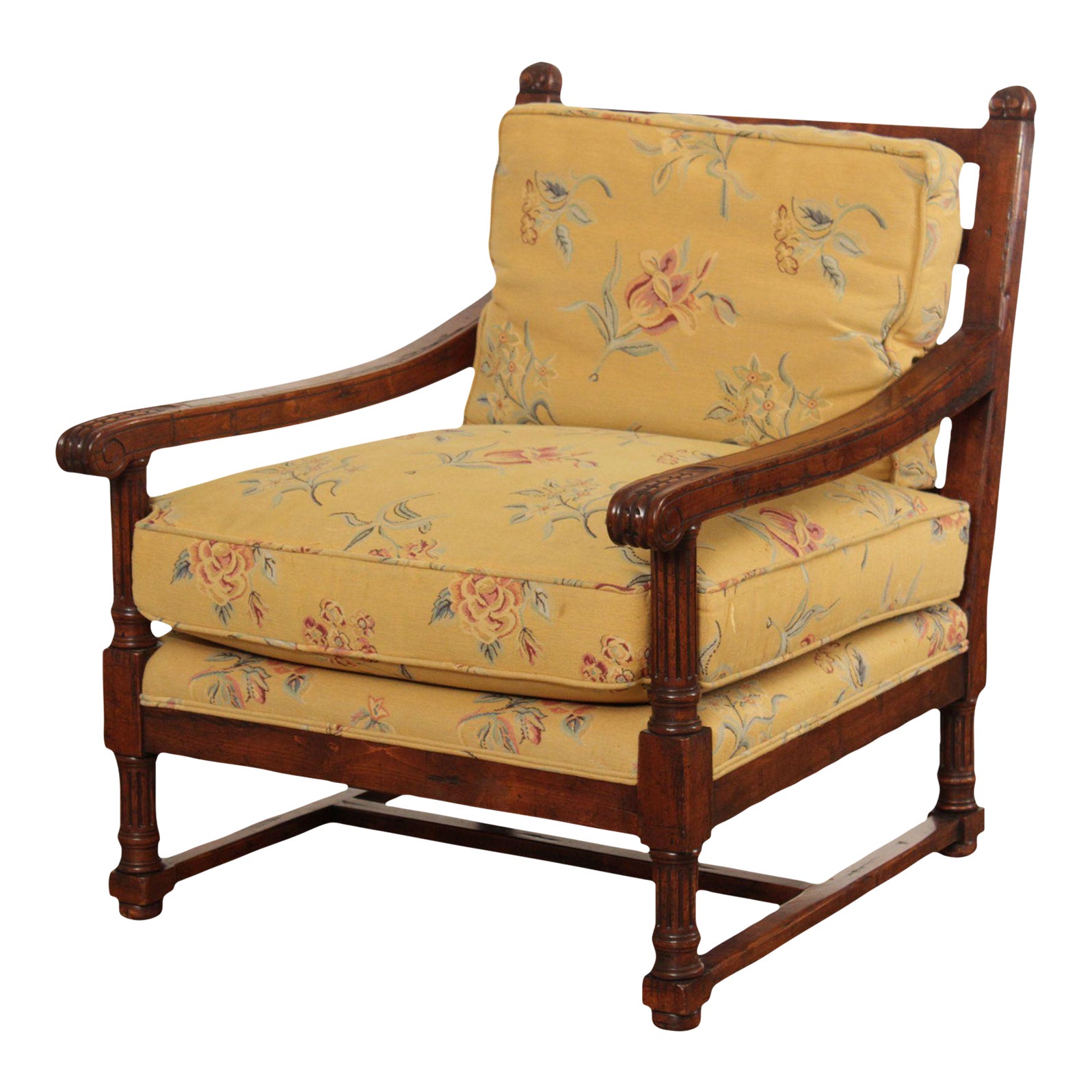 Early 21st Century Woodland Furniture 'Verdun' Walnut Bergere Lounge