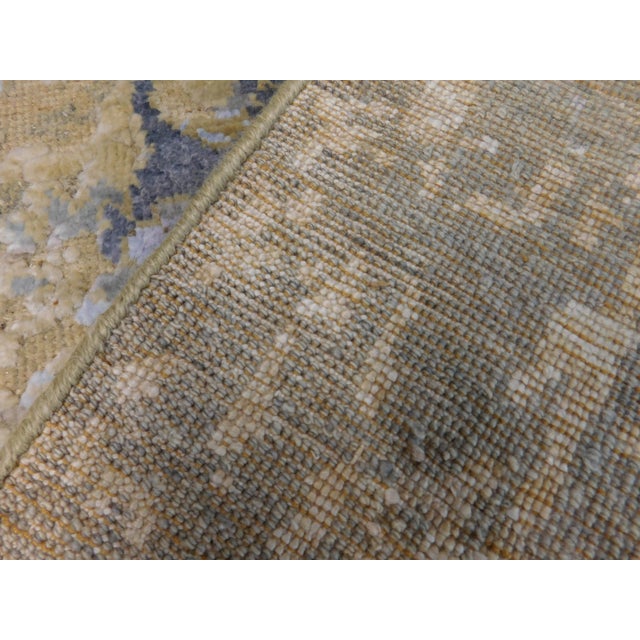 Rare and One-of-a-Kind Hand Knotted Rug With High and Low Texture in Wool and Real Silk. 9'x 12'1" For Sale - Image 17 of 18