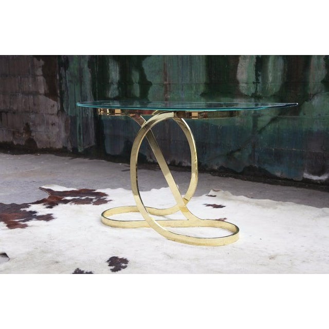 Mid-Century Brass Ribbon Curved Console Table by Milo Baughman Dia, 1970s For Sale - Image 11 of 11