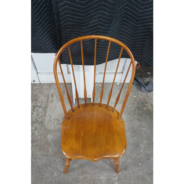 6 Vintage Kli Logatec Slovenia Windsor Style Solid Maple Bow Back Dining Chairs For Sale - Image 6 of 18