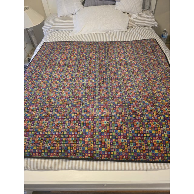 1990s Vintage Handmade Quilt Wall Hanging For Sale - Image 5 of 6