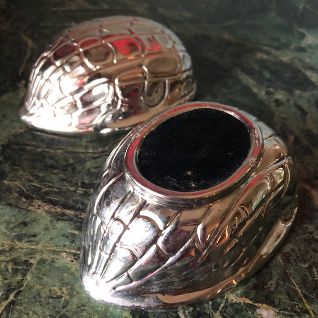 1970s Silver Nut Shaped Catchall Box For Sale - Image 4 of 10