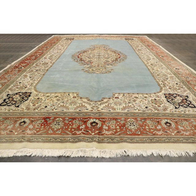 Textile Oversized Vintage Persian Tabriz Rug - 12'09 X 19'04 For Sale - Image 7 of 10