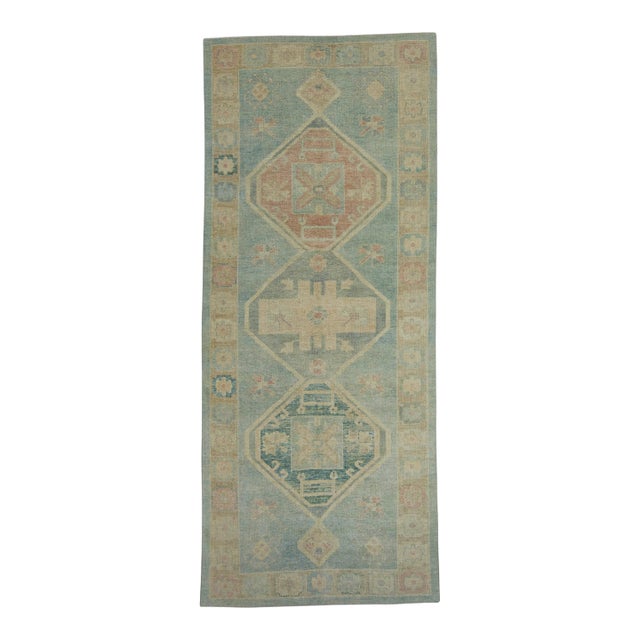 Turkish Oushak Rug 4'11" x 11'11" #18025 For Sale