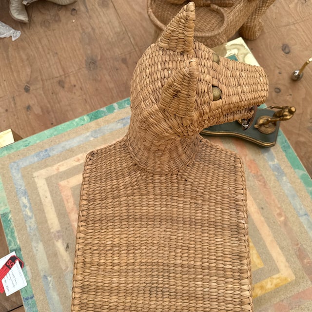 Vintage Rattan Coyote Bench by Mario Lopez Torres For Sale - Image 9 of 12