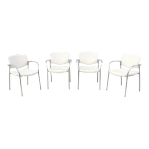 Modern Stylex Welcome Multi Use Ivory Stacking Dining or Guest Chairs - Set of 4