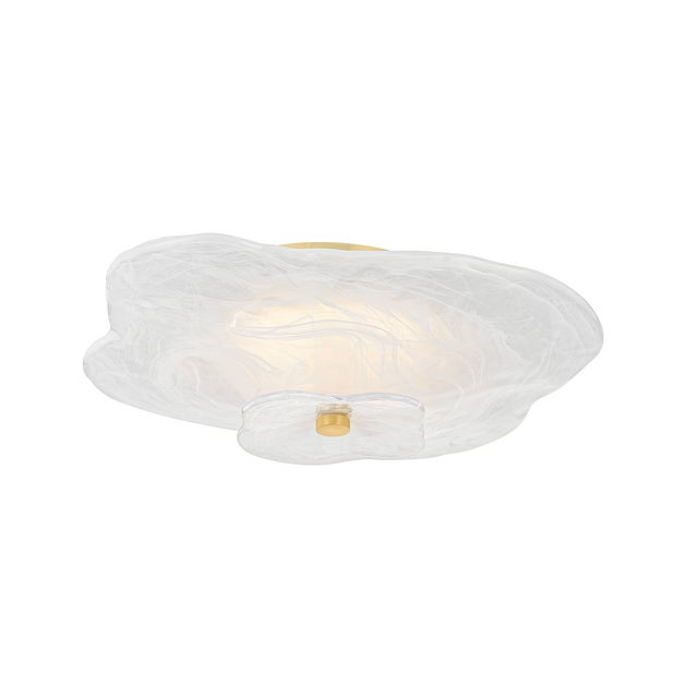 Mitzi Starlie 16 in. 1 Light Flush Mount in Aged Brass Finish For Sale - Image 10 of 10