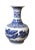 A fine and large blue and white floor vase with apocryphal Qianlong six-character Mark. The vase is robustly potted with a...