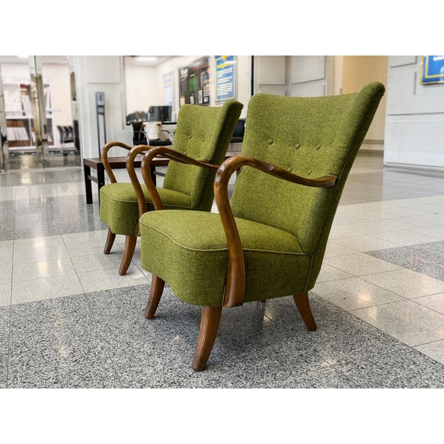 Wood Alfred Christensen Lounge Chairs for Slagelse Møbelværk - A Pair For Sale - Image 7 of 15