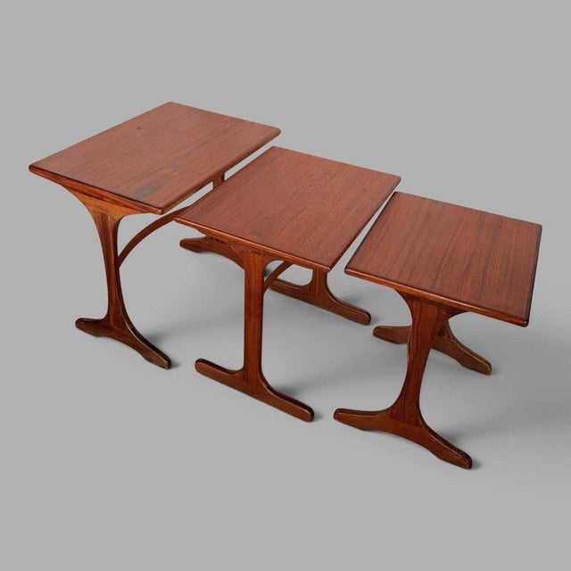 A superb vintage g plan nest of three teak tables designed by victor b. Wilkins, one of the key designers associated with...