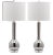 30.5 Inch H Long Neck Ceramic Table Lamp in Silver - a Pair For Sale