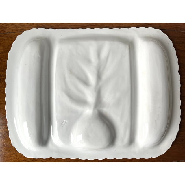 Italian Vintage Italian Faience Serving Platter-3 Compartments For Sale - Image 3 of 5