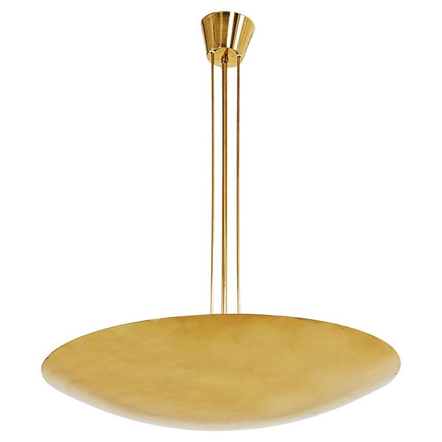 Large Uplight Brass Dome Pendant Light by J. T. Kalmar for Kalmar, 1968 For Sale - Image 12 of 12