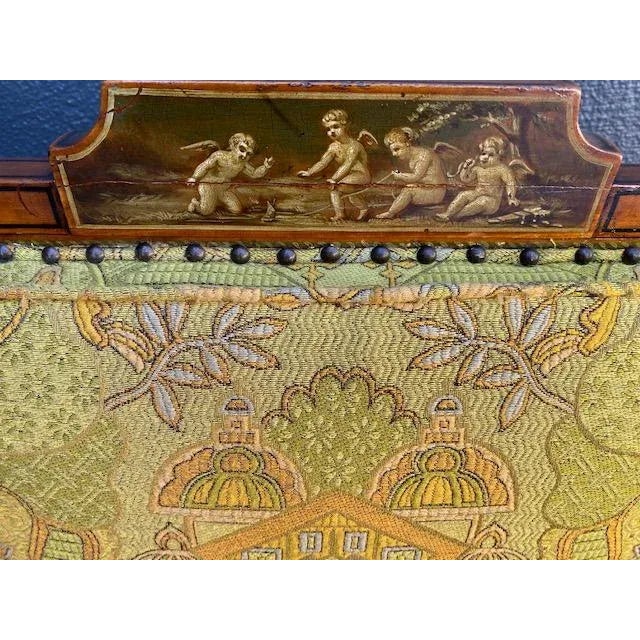 Yellow Late 19th C. English Painted Satinwood Settee For Sale - Image 8 of 11