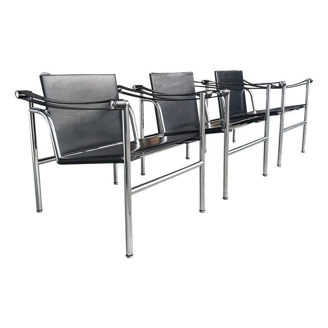 Vintage LC1 Armchair by Le Corbusier for Cassina, 1970s, Set of 3 For Sale