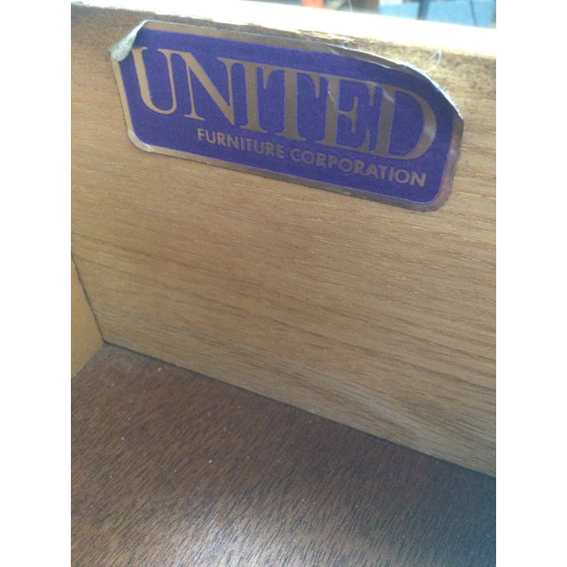 Mid Century Modern Lowboy Dresser With Unique Diamond Front by United Furniture For Sale - Image 12 of 17