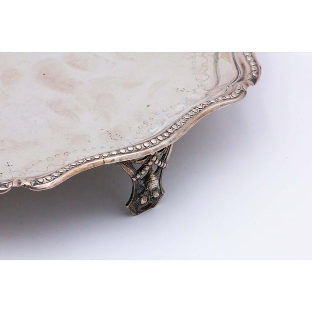 Embossed Silver Ticket Tray For Sale - Image 3 of 4