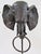 Vintage Bronze Elephant Head with Ring Towel Holder on Stand 23" Tall Bronze elephant head, ring post and top of base. The...