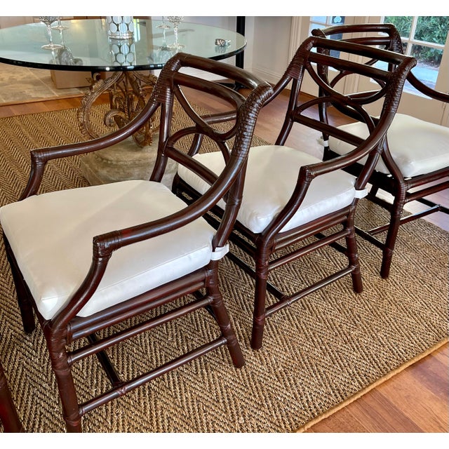 McGuire Furniture Company San Francisco Bamboo Dining Arm Chairs a