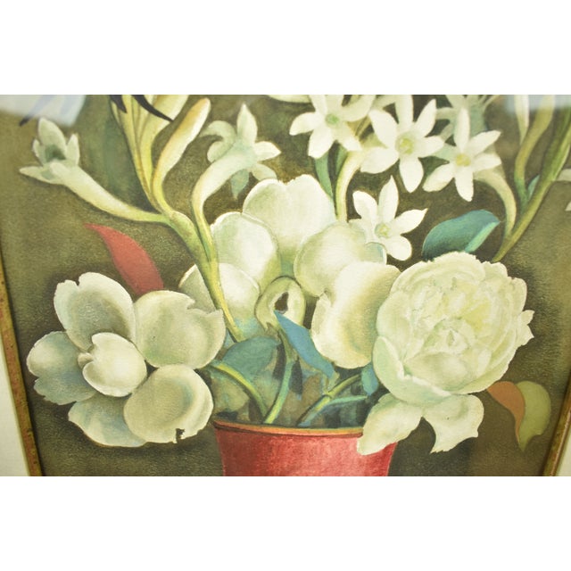 Green Mid 20th Century Richard De Menocal Floral Vase Still Life W/ Butterfly Oil on Canvas For Sale - Image 8 of 8